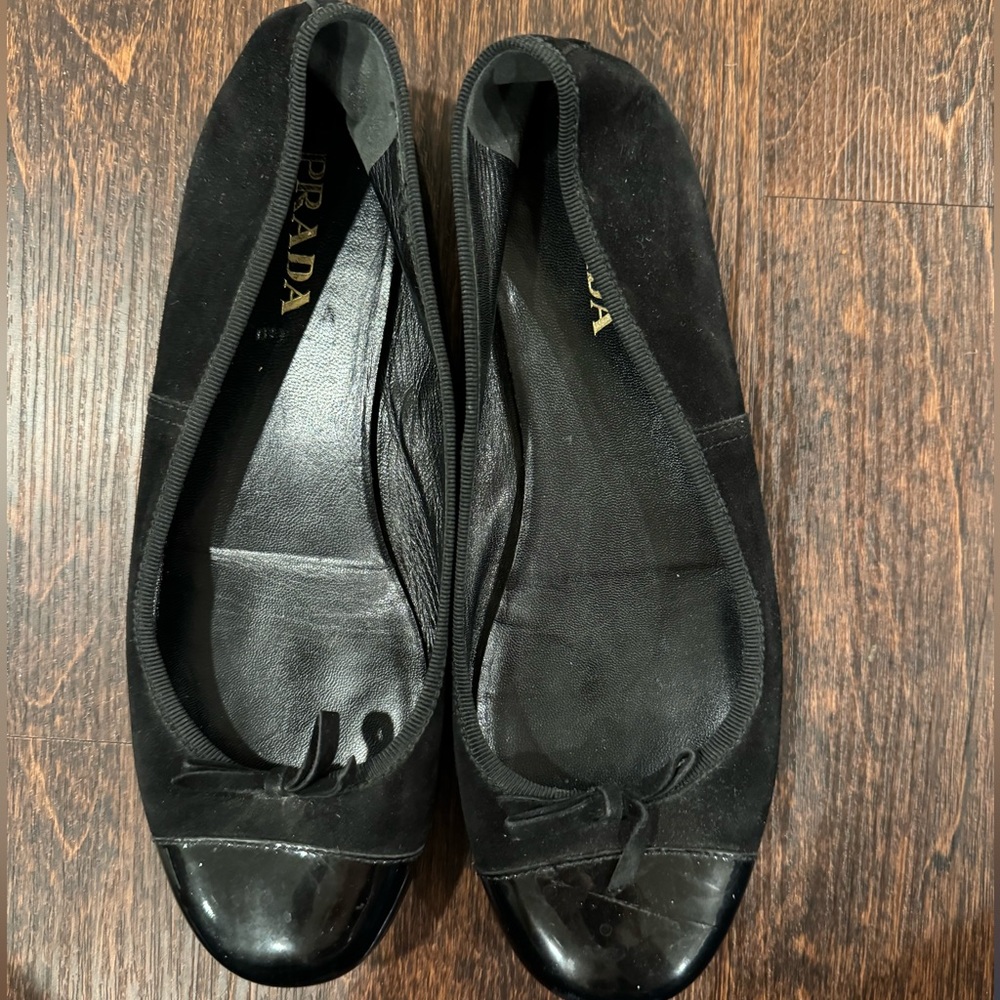 Authentic Prada ballet flats, size 7.5.